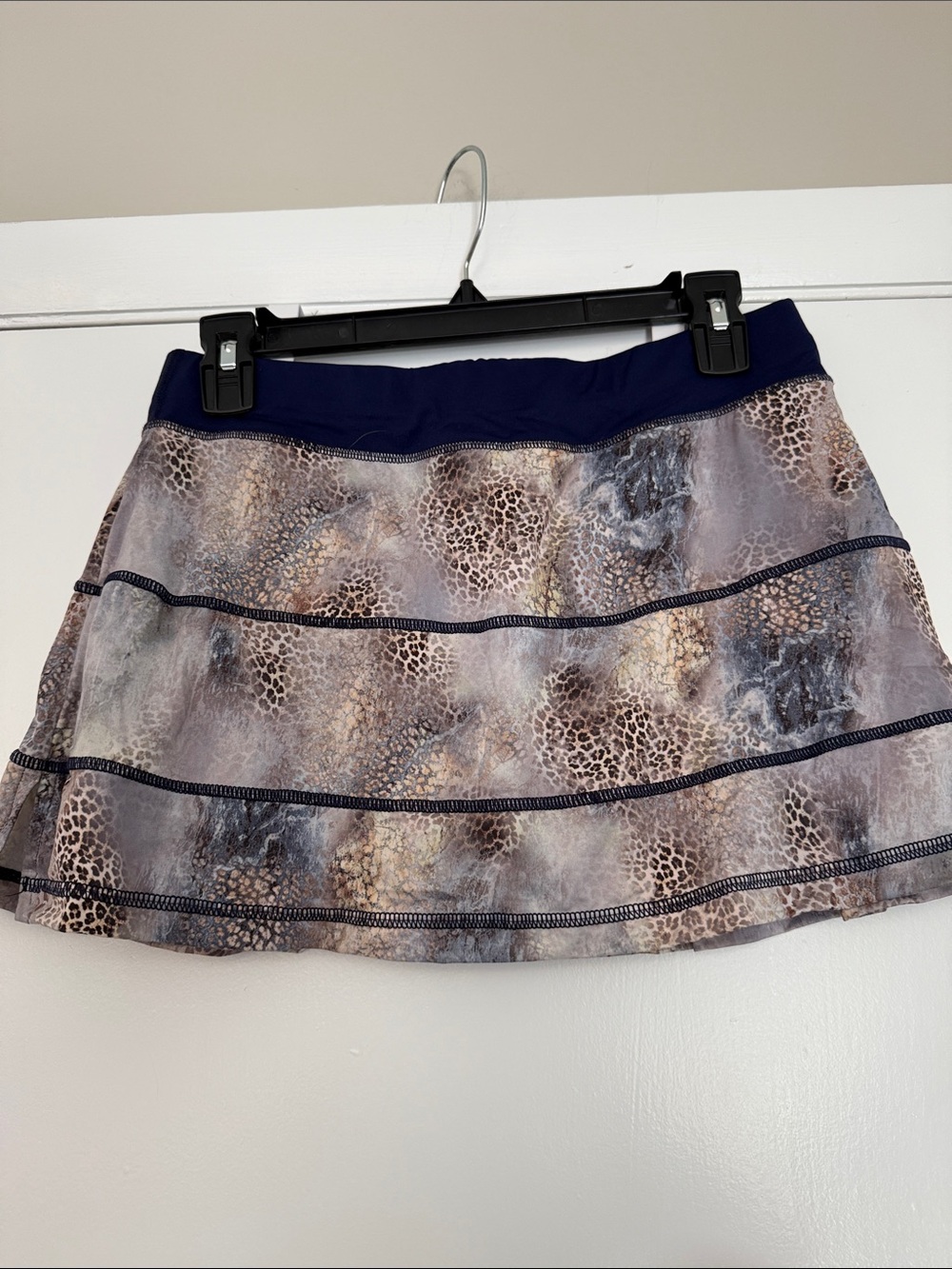 Sofibella Printed Mini Skirt with Navy Waistband